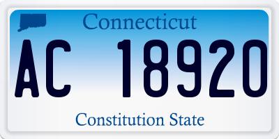 CT license plate AC18920