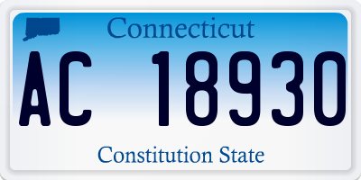 CT license plate AC18930