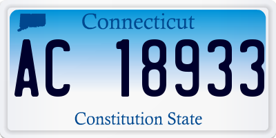 CT license plate AC18933