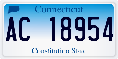 CT license plate AC18954