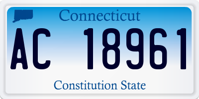 CT license plate AC18961