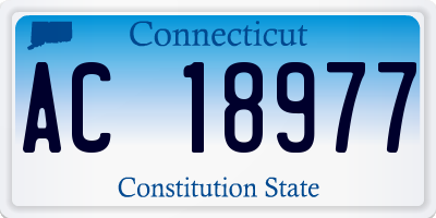 CT license plate AC18977