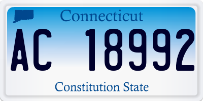CT license plate AC18992