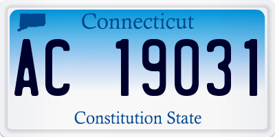 CT license plate AC19031