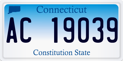 CT license plate AC19039