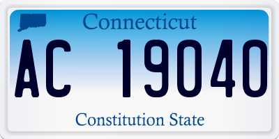 CT license plate AC19040