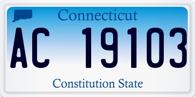 CT license plate AC19103