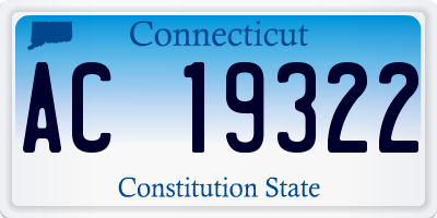CT license plate AC19322