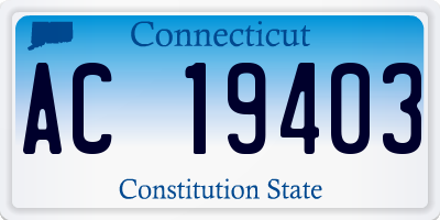 CT license plate AC19403