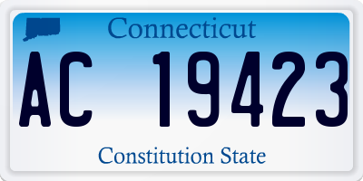 CT license plate AC19423