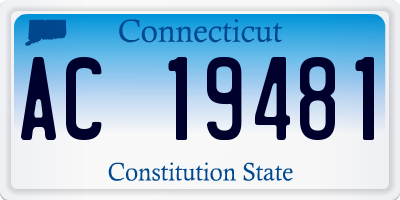 CT license plate AC19481