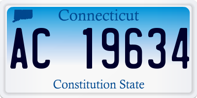 CT license plate AC19634