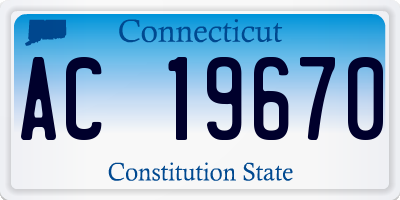 CT license plate AC19670
