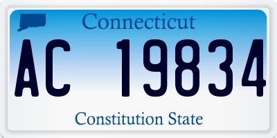 CT license plate AC19834