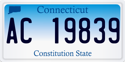 CT license plate AC19839