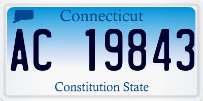 CT license plate AC19843