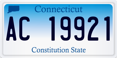 CT license plate AC19921
