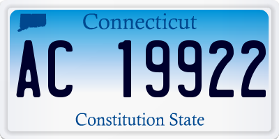 CT license plate AC19922