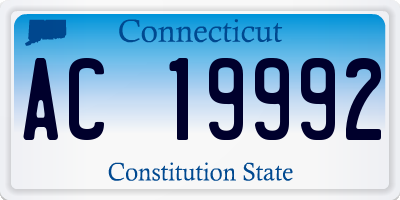 CT license plate AC19992