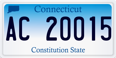 CT license plate AC20015