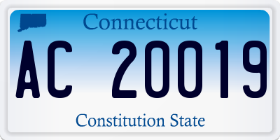 CT license plate AC20019