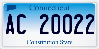 CT license plate AC20022