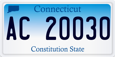 CT license plate AC20030