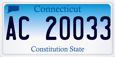 CT license plate AC20033