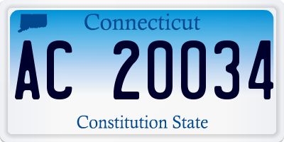 CT license plate AC20034