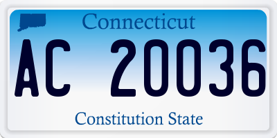 CT license plate AC20036