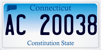 CT license plate AC20038