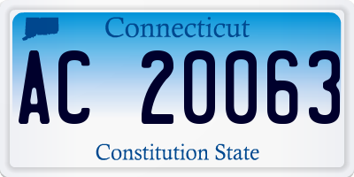 CT license plate AC20063