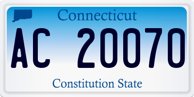 CT license plate AC20070