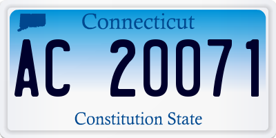 CT license plate AC20071