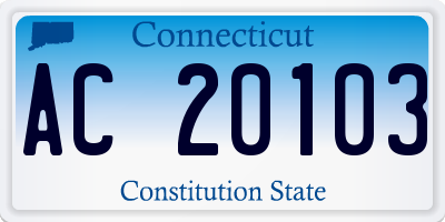 CT license plate AC20103