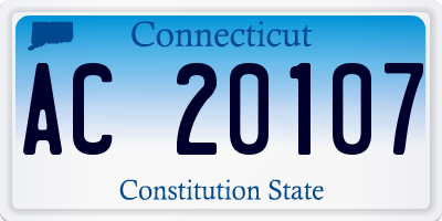 CT license plate AC20107