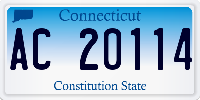 CT license plate AC20114