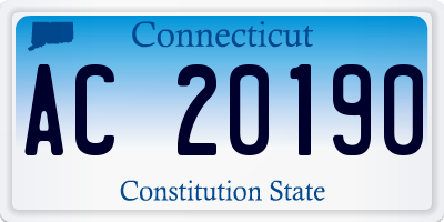 CT license plate AC20190