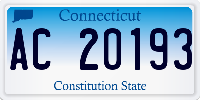 CT license plate AC20193