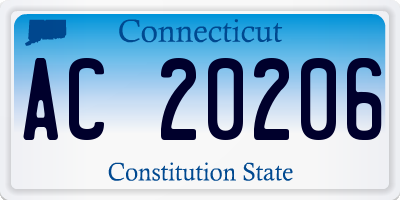 CT license plate AC20206