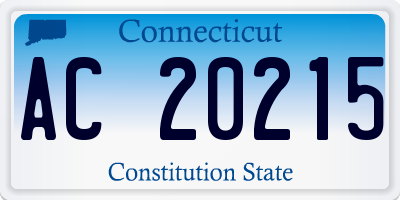 CT license plate AC20215