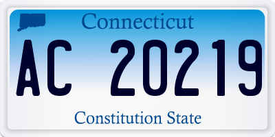 CT license plate AC20219