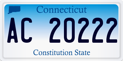 CT license plate AC20222