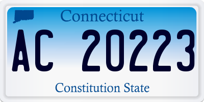 CT license plate AC20223