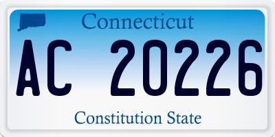CT license plate AC20226