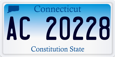 CT license plate AC20228
