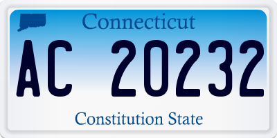 CT license plate AC20232