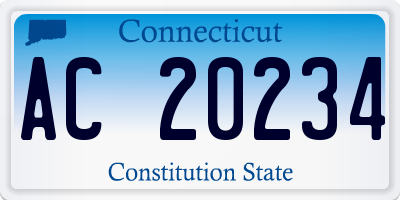 CT license plate AC20234