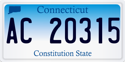 CT license plate AC20315