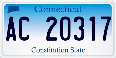 CT license plate AC20317